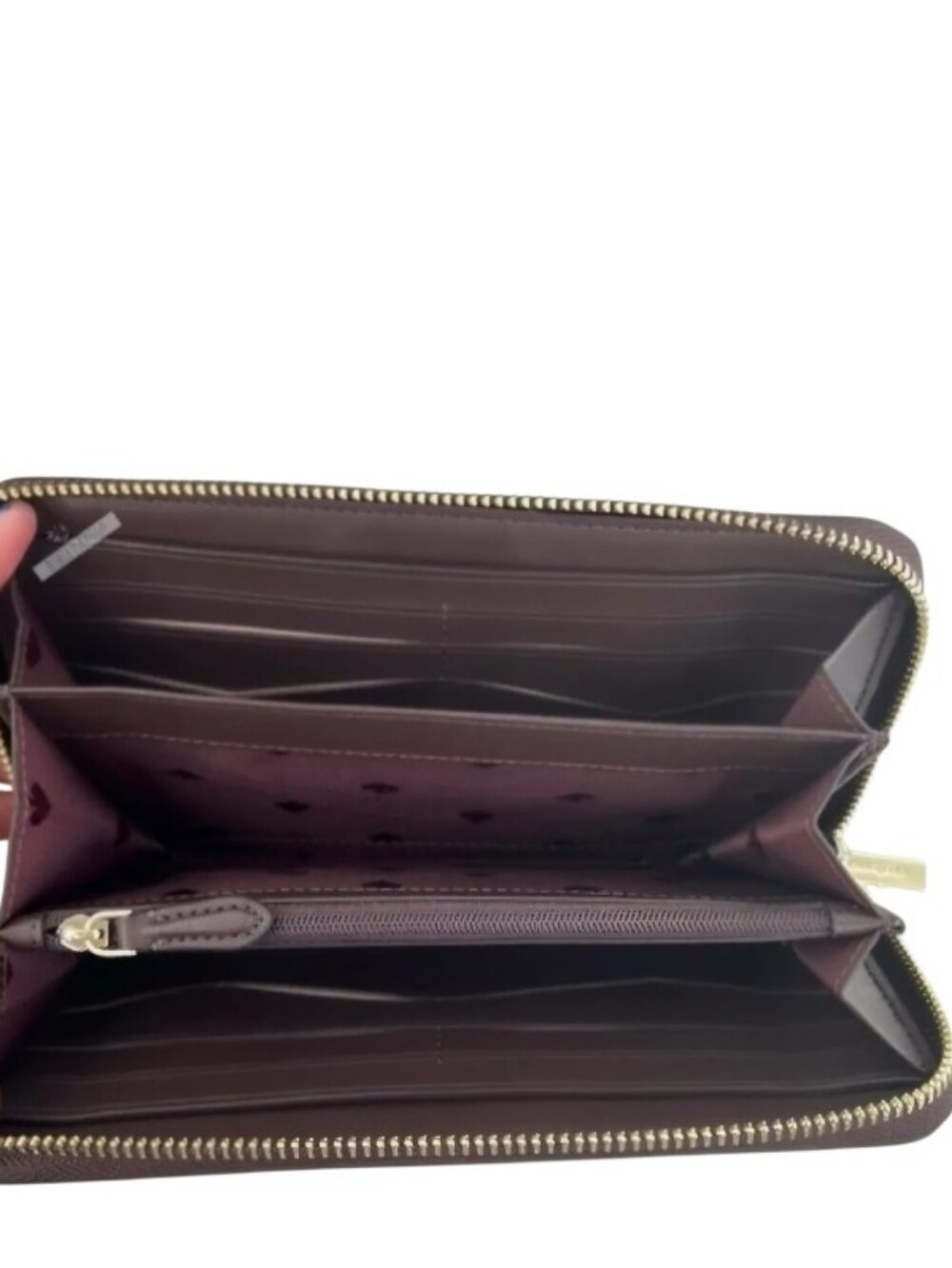 Kate Spade NWOT Staci Large Continental Rose Smoke & Burgundy Colorblock Wallet - Picture 3 of 4